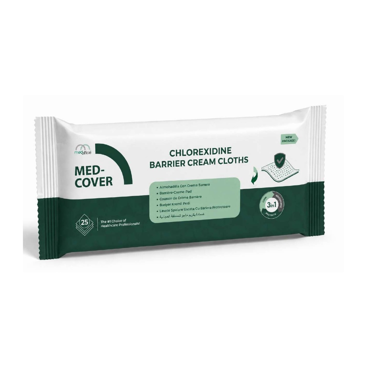 MED-COVER CHLORHEXIDINE BARRIER CREAM CLOTHS 25 pcs