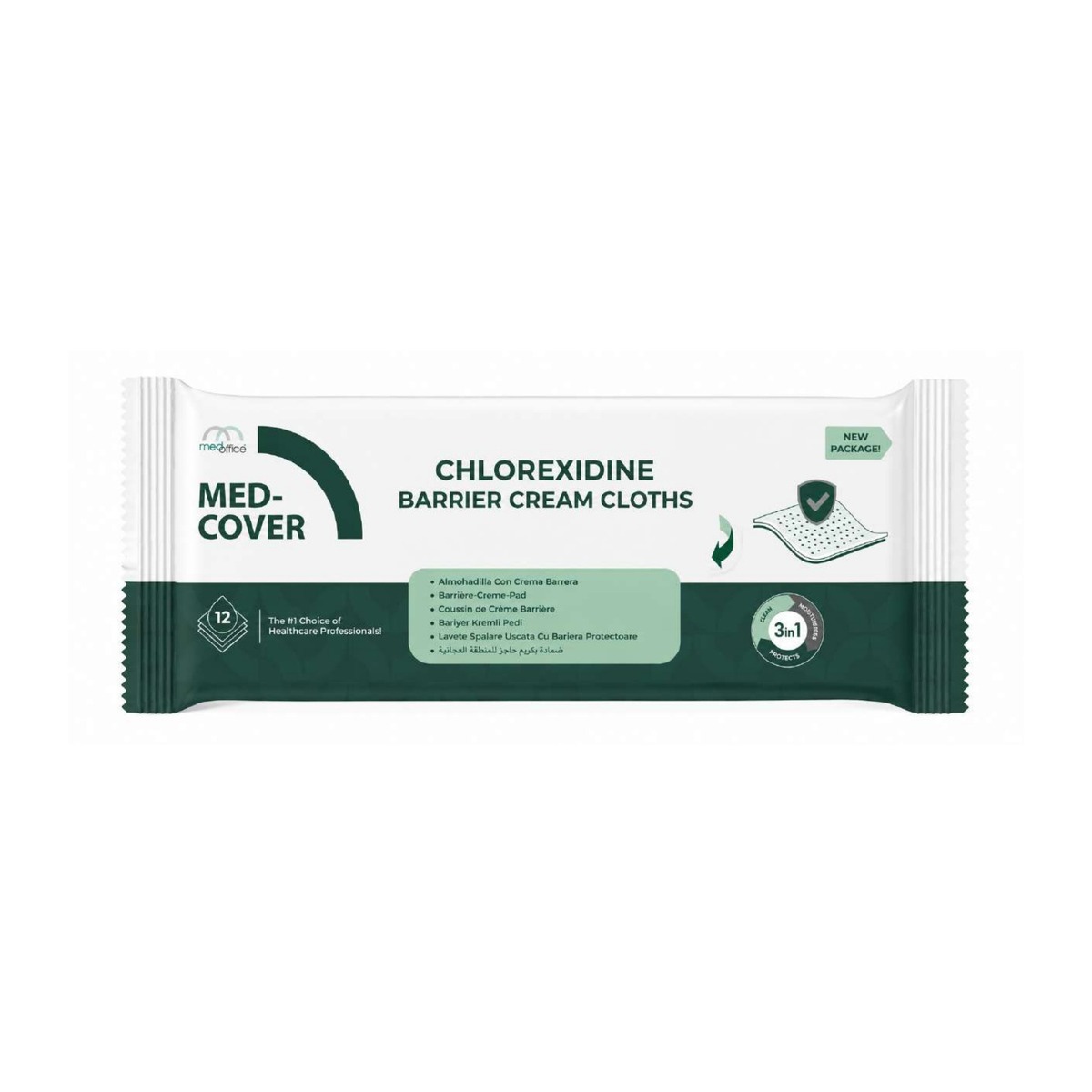 MED-COVER CHLORHEXIDINE BARRIER CREAM CLOTHS 12 pcs