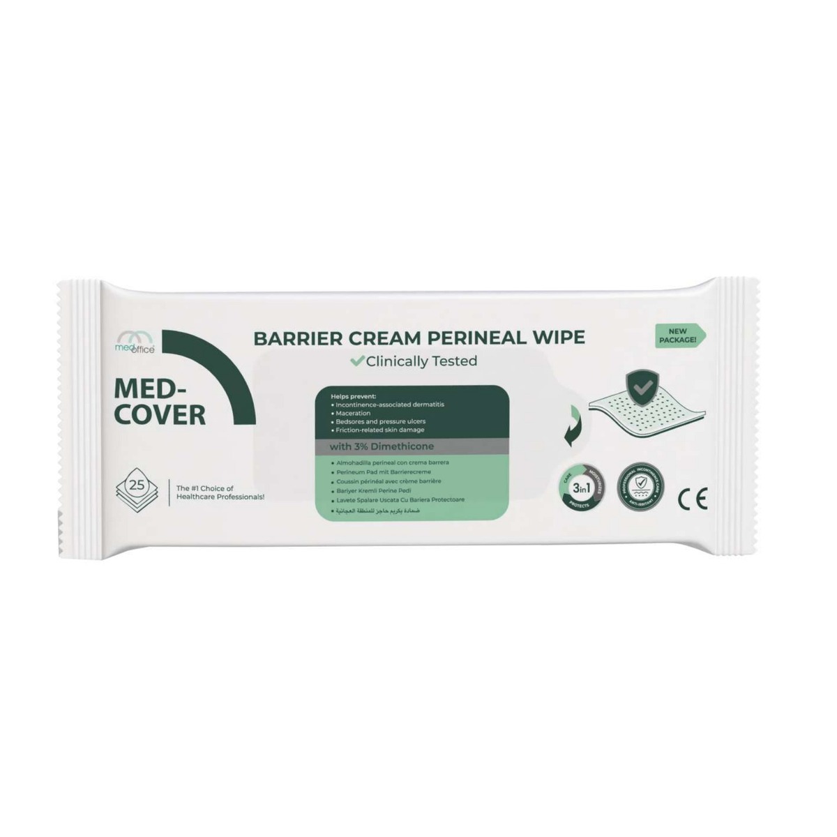 MED-COVER BARRIER CREAM PERINEAL WIPE 25 pcs